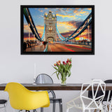 Crossing Tower Bridge Framed Canvas Wall Art - Framed Prints, Canvas Prints, Prints for Sale, Canvas Painting