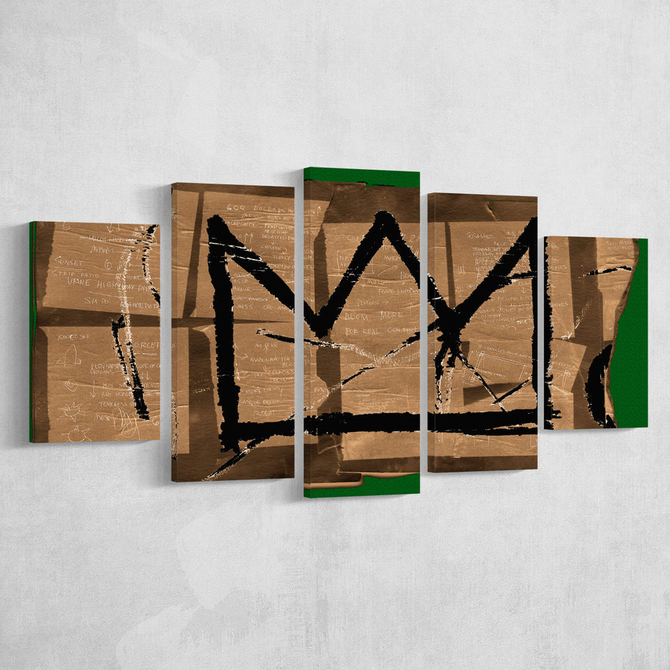 Crown Canvas 5 Piece Canvas Prints Wall Art Decor, Multi Panels, Mixed Canvas