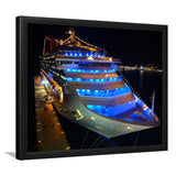 Cruise Yacht, Modern Yacht Photo Framed Art Prints Wall Art Decor,Black Frame, Ready to hang
