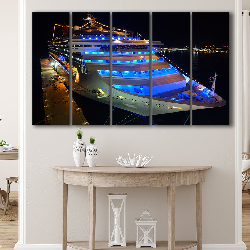 Cruise Yacht, Modern Yacht Photo 5 Panels B,Large Canvas,Canvas Prints Wall Art Home Decor