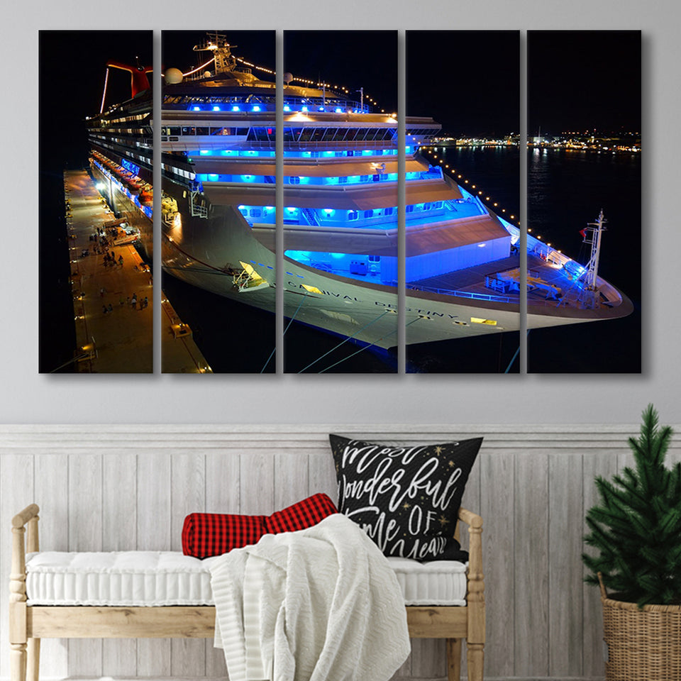 Cruise Yacht, Modern Yacht Photo 5 Panels B,Large Canvas,Canvas Prints Wall Art Home Decor