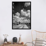 Cumulus Clouds Billowing Over Texaco Gas Station  Framed Art Prints - Framed Prints, Prints for Sale, Painting Prints