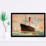 Cunard Line Promotional Brochure For The Franconia Circa Framed Art Prints Wall Decor - Painting Art, Framed Picture, Home Decor, For Sale