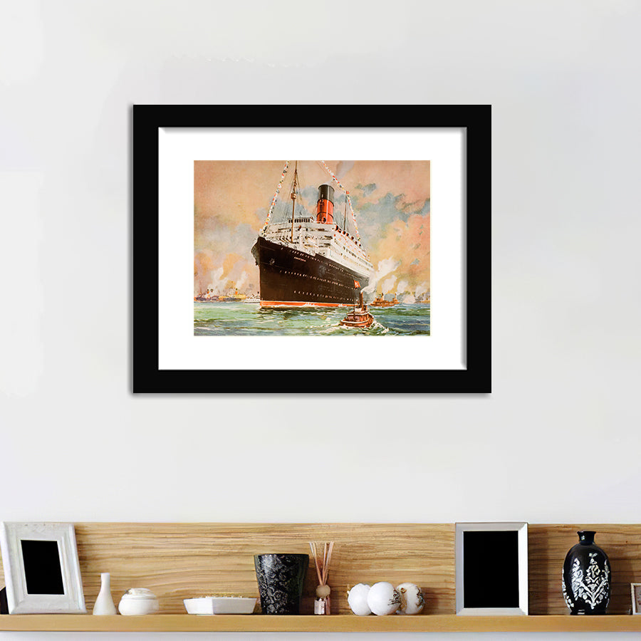 Cunard Line Promotional Brochure For The Franconia Circa 1926 1930 The Ship At Sea Wall Art Print - Framed Art, Framed Prints, Painting Print