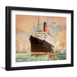 Cunard Line Promotional Brochure For The Franconia Circa 1926 1930 The Ship At Sea Wall Art Print - Framed Art, Framed Prints, Painting Print