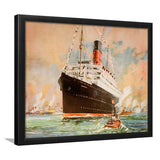 Cunard Line Promotional Brochure For The Franconia Circa Framed Art Prints Wall Decor - Painting Art, Framed Picture, Home Decor, For Sale