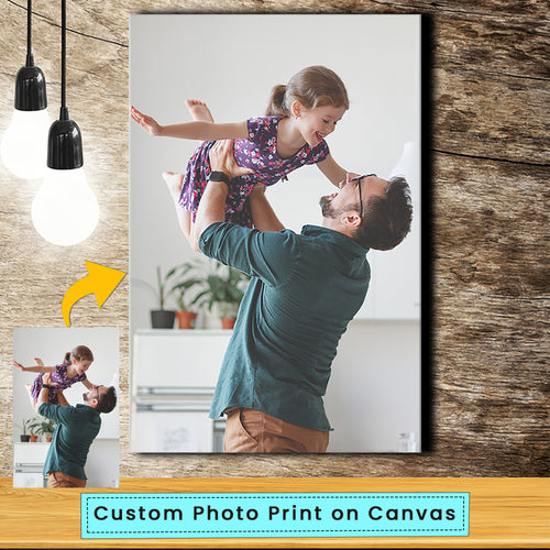 Custom Canvas Portrait Photo Prints Wall Art, Personalize Gift Canvas