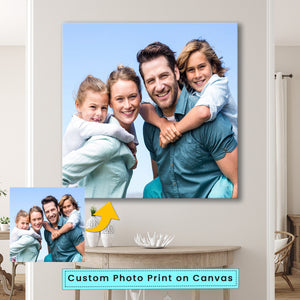 Custom Canvas Square Photo Prints Wall Art, Personalize Gift Canvas
