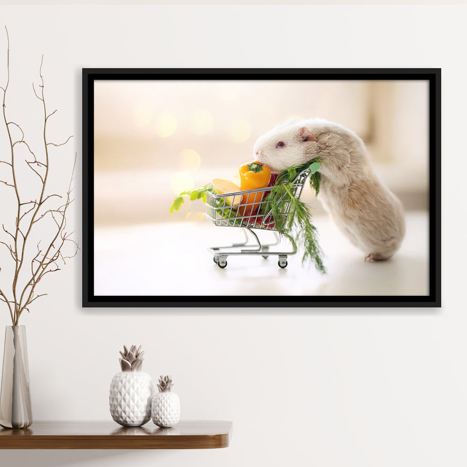 Cute Guinea Pig Framed Canvas Prints Wall Art - Painting Canvas, Wall Decor, Canvas Art, Floating Frame