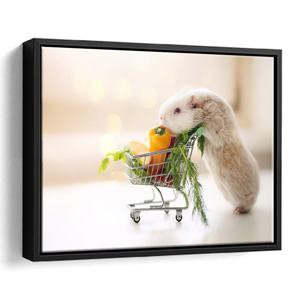 Cute Guinea Pig Framed Canvas Prints Wall Art - Painting Canvas, Wall Decor, Canvas Art, Floating Frame