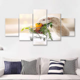 Cute Guinea Pig 5 Pieces Canvas Prints Wall Art - Painting Canvas, Multi Panel, Wall Decor, Canvas Art