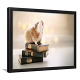 Cute Guinea Pigs On Books Framed Art Prints Wall Decor - Painting Prints, Wall Art, Framed Picture, Black Frame