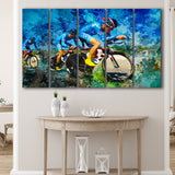 Cycling 5 Piece B Canvas Prints Wall Art Decor, Multi Panels,Large Canvas, Home Decor