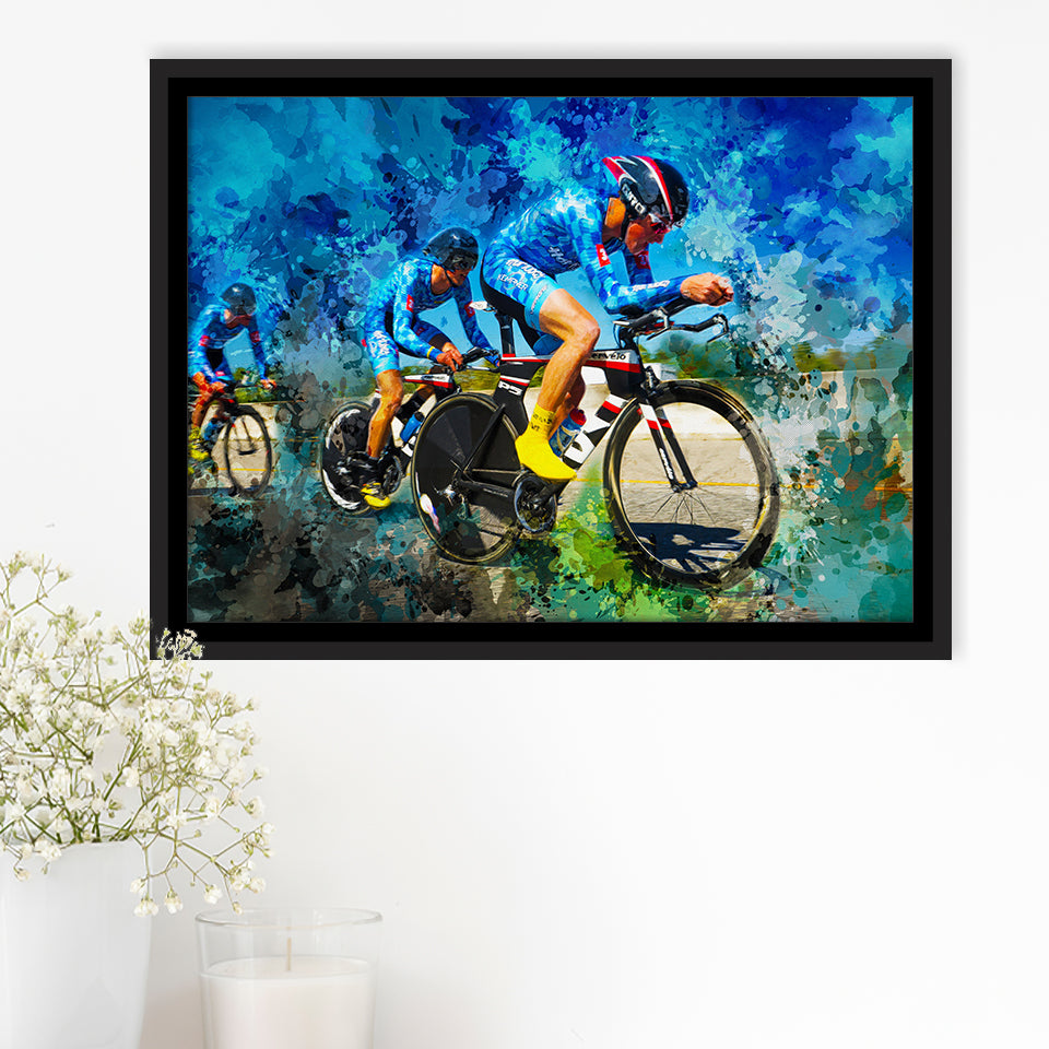 Cycling Framed Canvas Prints Wall Art Decor - Painting Canvas, Framed Picture, Home Decor