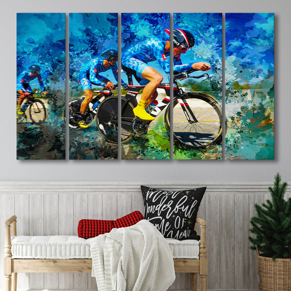 Cycling 5 Piece B Canvas Prints Wall Art Decor, Multi Panels,Large Canvas, Home Decor