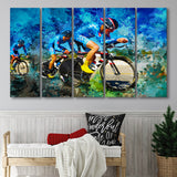 Cycling 5 Piece B Canvas Prints Wall Art Decor, Multi Panels,Large Canvas, Home Decor