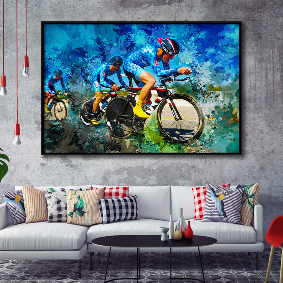 Cycling Framed Canvas Prints Wall Art Decor - Painting Canvas, Framed Picture, Home Decor