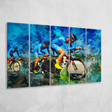 Cycling 5 Piece B Canvas Prints Wall Art Decor, Multi Panels,Large Canvas, Home Decor