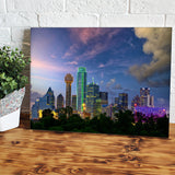 Dallas Skyline Lights Modern Canvas Wall Art - Canvas Prints, Prints For Sale, Painting Canvas,Canvas On Sale 