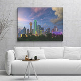 Dallas Skyline Lights Modern Canvas Wall Art - Canvas Prints, Prints For Sale, Painting Canvas,Canvas On Sale 