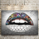 Diamond Lips Landscape Canvas Prints Wall Art Home Decor - Painting Canvas, Ready to hang