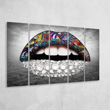 Diamond Lips Extra Large Canvas Prints Multi Panels B Wall Art Prints Home Decor