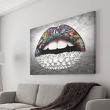Diamond Lips Landscape Canvas Prints Wall Art Home Decor - Painting Canvas, Ready to hang