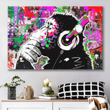 Dj Monkey Thinker Canvas Prints Wall Art Decor - Painting Canvas, Home Decor, Art Print, Art For Sale