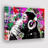 Dj Monkey Thinker Canvas Prints Wall Art Decor - Painting Canvas, Home Decor, Art Print, Art For Sale