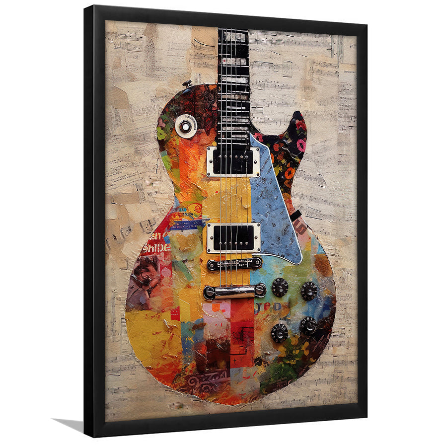Duo Electric Guitar Art, Music Room Art V1 Framed Art Prints Wall Decor, Framed Picture, Large Picture