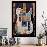 Duo Electric Guitar Art, Music Room Art V2 Framed Art Prints Wall Decor, Framed Picture, Large Picture