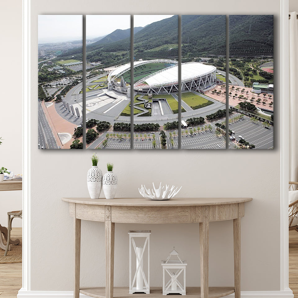 Daegu Stadium Aerial View, Stadium Canvas, Sport Art, Gift for him, Multi Panels B, Canvas Prints Wall Art Decor
