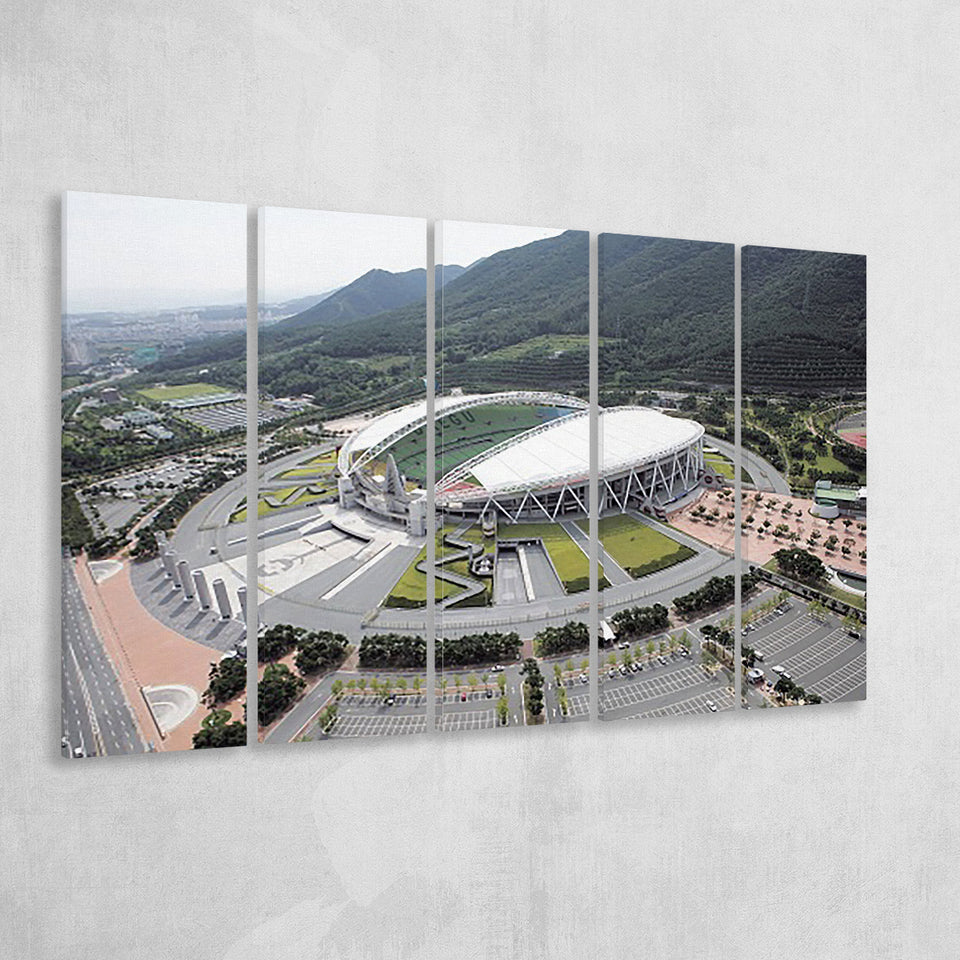 Daegu Stadium Aerial View, Stadium Canvas, Sport Art, Gift for him, Multi Panels B, Canvas Prints Wall Art Decor
