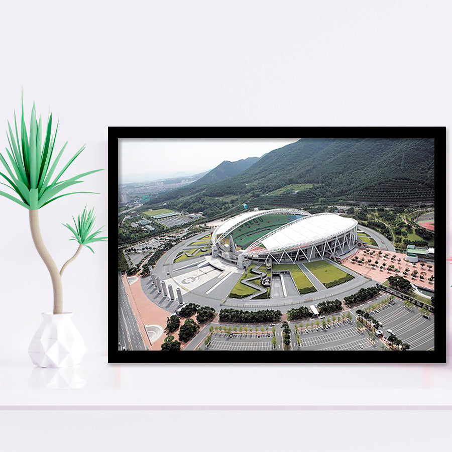 Daegu Stadium Aerial View, Stadium Canvas, Sport Art, Gift for him, Framed Art Prints Wall Art Decor, Framed Picture