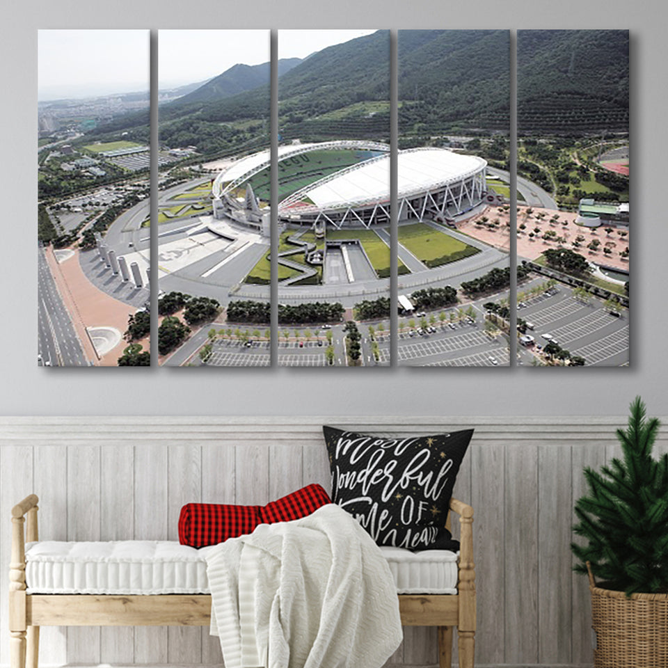 Daegu Stadium Aerial View, Stadium Canvas, Sport Art, Gift for him, Multi Panels B, Canvas Prints Wall Art Decor