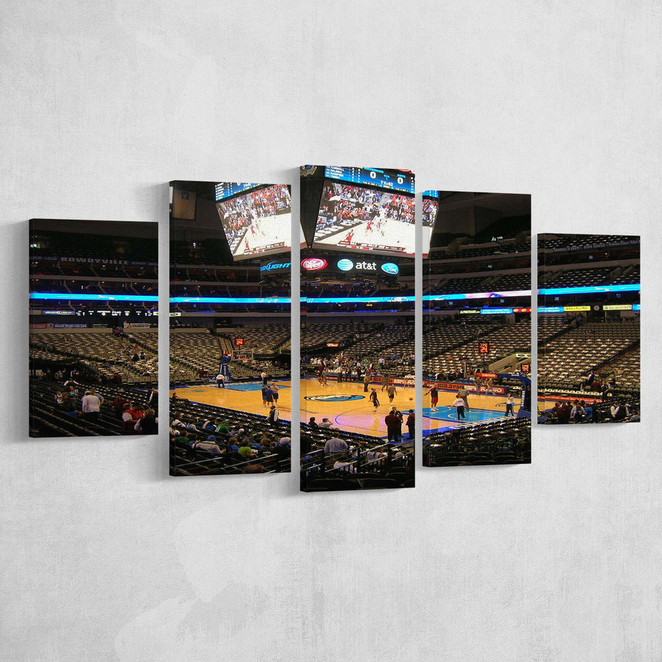 Dallas Mavericks Wall Art American Airlines Center Stadium Canvas Prints,Multi Panels,Sport Stadium Art Prints, Fan Gift