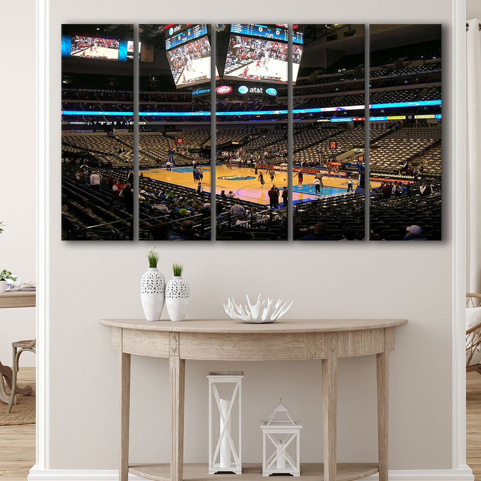 Dallas Mavericks Wall Art American Airlines Center Stadium Canvas Prints,Multi Panels B,Sport Stadium Art Prints, Fan Gift