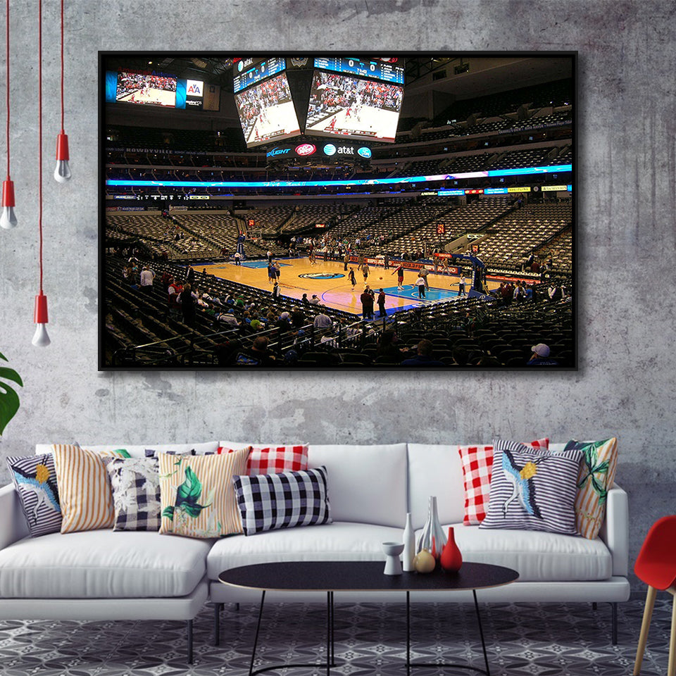 Dallas Mavericks Wall Art American Airlines Center Stadium Framed Canvas Prints,Sport Stadium Art Prints, Fan Gift