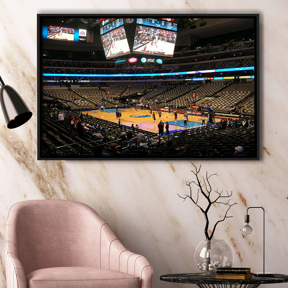 Dallas Mavericks Wall Art American Airlines Center Stadium Framed Canvas Prints,Sport Stadium Art Prints, Fan Gift