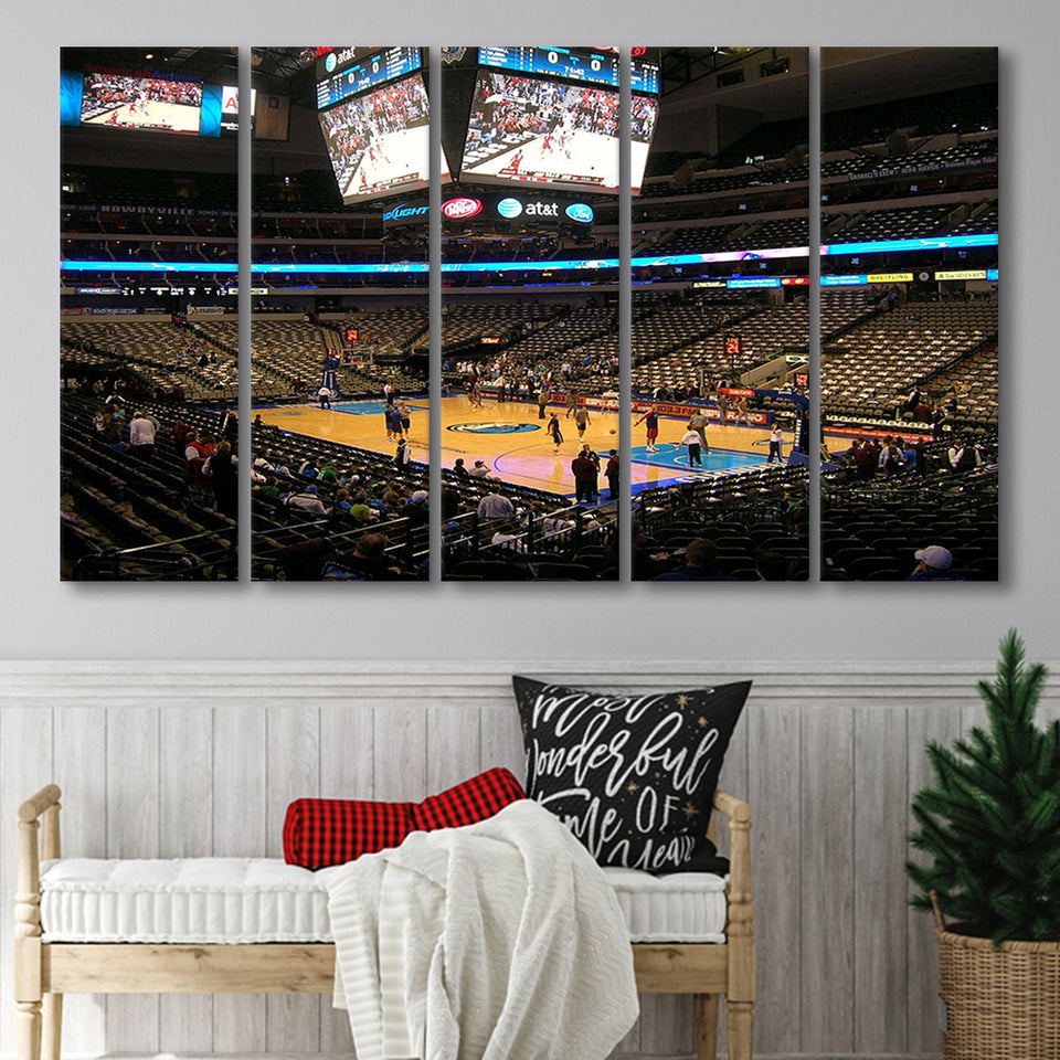 Dallas Mavericks Wall Art American Airlines Center Stadium Canvas Prints,Multi Panels B,Sport Stadium Art Prints, Fan Gift