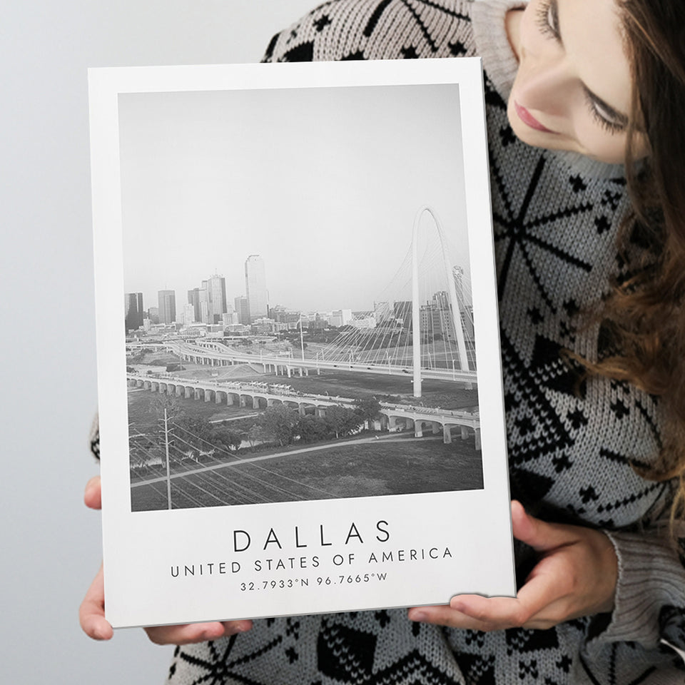 Dallas, Usa 1 Black And White Art Canvas Prints Wall Art Home Decor