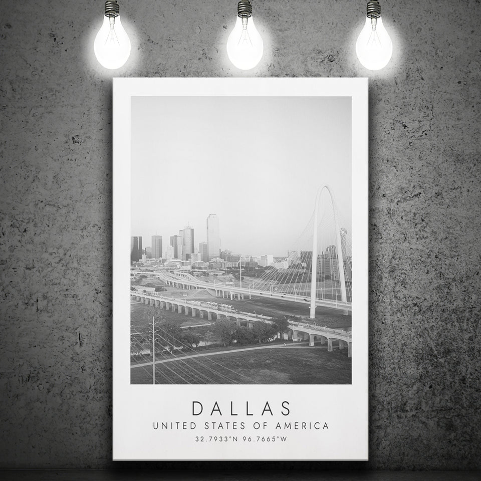 Dallas, Usa 1 Black And White Art Canvas Prints Wall Art Home Decor