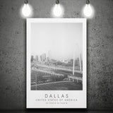 Dallas, Usa 1 Black And White Art Canvas Prints Wall Art Home Decor
