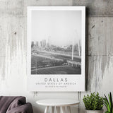Dallas, Usa 1 Black And White Art Canvas Prints Wall Art Home Decor
