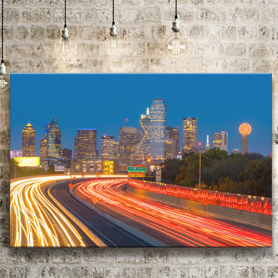 Houston Skyline & Freeway, Houston, Texas, USA For sale as Framed Prints,  Photos, Wall Art and Photo Gifts