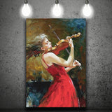 Dance And Music Wall Art Violin Woman Canvas Prints Wall Art - Painting Canvas, Art Prints, Wall Decor