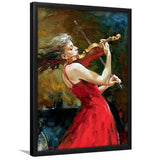 Dance And Music Wall Art Violin Woman Framed Art Prints Wall Decor - Painting Prints, Wall Art, Framed Picture