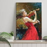 Dance And Music Wall Art Violin Woman Canvas Prints Wall Art - Painting Canvas, Art Prints, Wall Decor