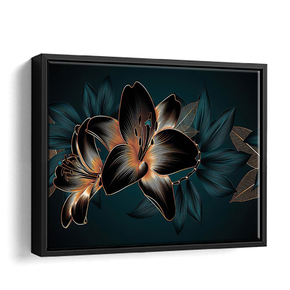 Dark Flower Canvas Wall Art - Framed Art, Prints For Sale, Painting For Sale, Framed Canvas, Painting Canvas