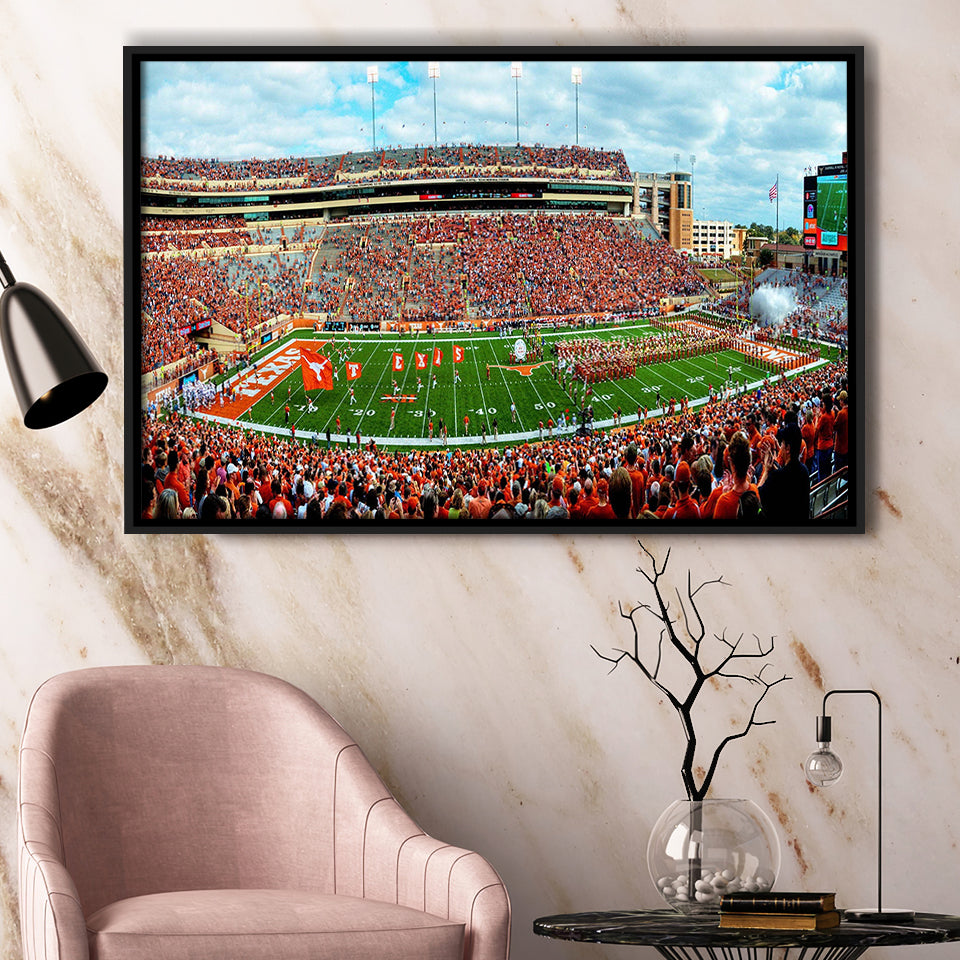 Darrell K Royal Stadium Framed Canvas Prints Texas Memorial Wall Art,Sport Stadium Art Prints, Fan Gift